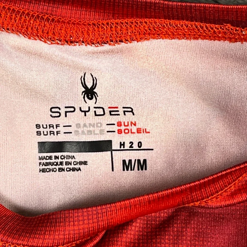Spyder Swim Trunks Set 2 Piece Boys Medium Red Blue Camo Performance Drawstring